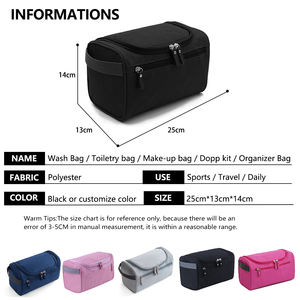 حقيبة غسيل محمولة محمولة مقاومة للماء للنساء للسفر حقيبة مكياج متعددة الوظائف تحمل التخزين - Product Image 5