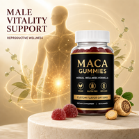 Extrait de Maca noire végétalien avec Ashwagandha, sans gluten, à base de pectine, gommes quotidiennes de Maca pour le bien-être