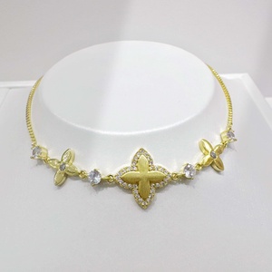 custom plata 925 sterling silver clover shell zircon <b>bracelets</b> Geometric star 18k gold plated <b>gemstone</b> charm <b>bracelet</b> for women - Product Image 5