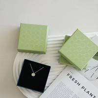 Boîte en papier à motif géométrique vert Emballage haut de gamme pour bijoux et produits de luxe