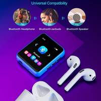 Portable bleu pour lecteur MP3 Bluetooth avec haut-parleur Mini lecteur de musique numérique pour enfants étudiants sport en cours d'exécution pour étudiants