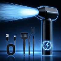 Souffleur d'air portatif haute puissance 80000 tr/min avec adaptateurs de buse multiples, ventilateur rechargeable ultra-puissant