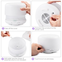 Diffuseur d'arômes 500 ml avec télécommande, humidificateur d'air, lumière LED 7 couleurs, humidificateur à vapeur froide, diffuseur d'huiles essentielles