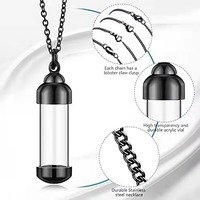 Colgante de urna transparente de vidrio de acero inoxidable puede abrir botella de Perfume para hombres mujeres tarro de cenizas para perros gatos perro gato Memorial