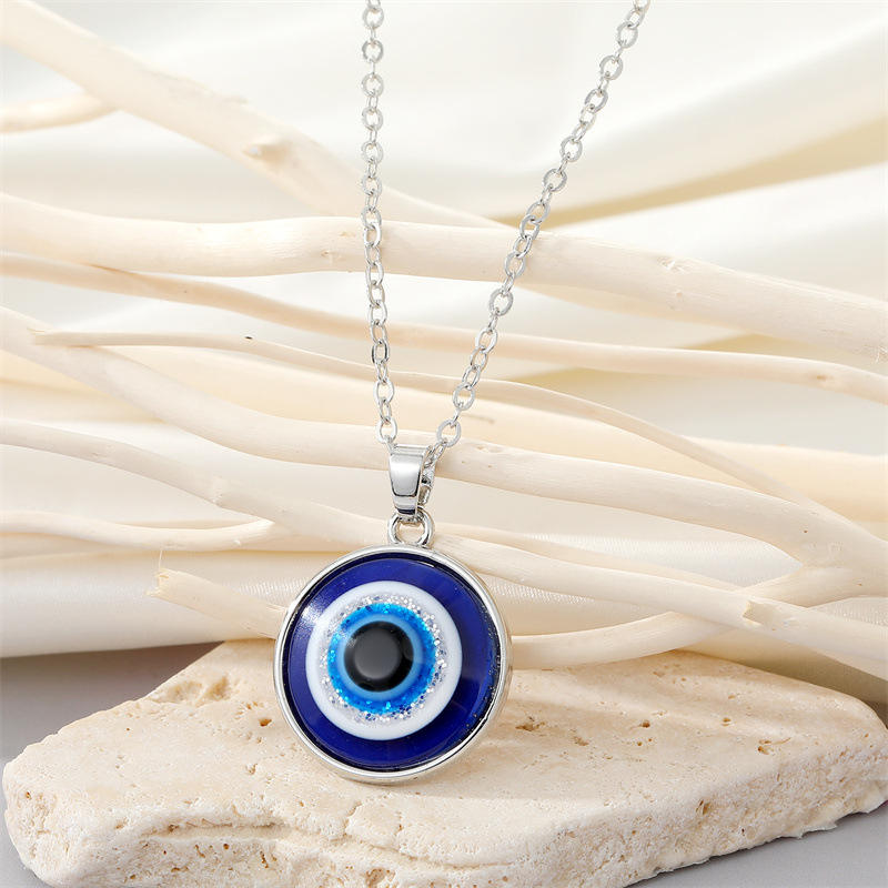 Turkish Big Blue Evil Eyes Pendant Necklace Trendy Jewelry