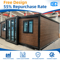 Maison conteneur mobile extensible Tiny House, 2, 3, 4 ou 5 chambres, préfabriquée, mobile, moderne, avec salle de bain, entièrement meublée