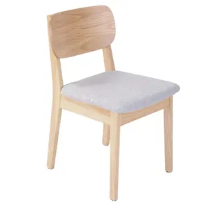 Newest solid wood leg designer french dining chair for kitchen and home use wooden chair with upholstery sillas de comder