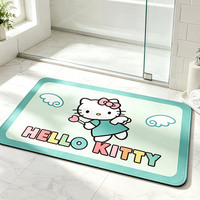 Tapis de bain personnalisé imprimé Hello Kitty, forme nuage festonnée, tapis de bain irrégulier antidérapant, absorbant, en mousse à mémoire de forme douce