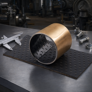 Buje Compuesto Autolubricante SF-2 de Acero y Bronce PTFE, Rodamiento Deslizante sin Aceite para Funcionamiento en Seco - Product Image 2