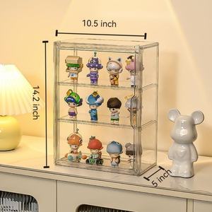 Boîte de rangement transparente à 3 niveaux avec porte magnétique, vitrine anti-poussière pour objets de collection et figurines d'<span class=keywords><strong>action</strong></span> - Product Image 2
