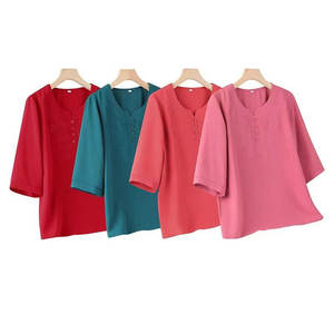 4.6 Dollar modèle WEK001 taille XL-5XL Blouses <span class=keywords><strong>Big</strong></span> <span class=keywords><strong>Mama</strong></span> vente en gros grande taille modeste femmes belles Blouses et hauts avec des couleurs - Product Image 1