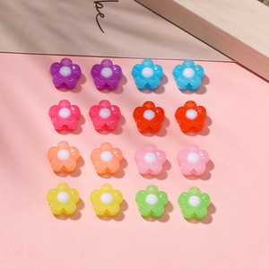 Acrylic Flower Beads Colorful Loose Beads For Bracelet Making DIY Jewelry <b>Accessories</b> 10mm Multicolor Plastic Beads - Product Image 3