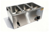 Bain-marie électrique en acier inoxydable avec comptoir, capacité de 15 L, pour la présentation de plats chauds en buffet