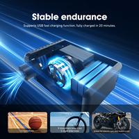 CYCLAMI Pompe Électrique Portable A2Mini 120PSI Haute Pression Étanche Légère avec Manomètre et Valve Schrader pour VTT