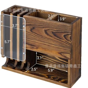 Caja de almacenamiento de madera para control remoto, montada en la pared, 5,9x3,1x2,5 pulgadas, con compartimentos para organización de TV en la sala de estar - Product Image 1