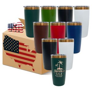Colorful 10oz Coffee <b>Mugs</b> Mini Size <b>Double</b> <b>Walled</b> Powder Coated Copper Underneath Tumbler with Megnetic Slide Lid - Product Image 1