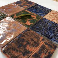 Carreaux Zellige Artisanaux Modernes Classiques Multicolores Rouges/Roses 100x100mm de VENICE'S MERCHANTS – Antidérapants, Résistants à l'Usure, Style Rustique