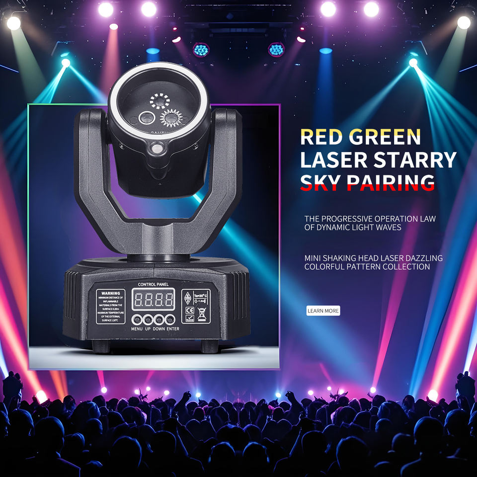 Mini 20W IP65 RGB LED Moving & Laser Strobe Light with DMX512/Sound ...