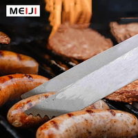 Ensemble d'outils de barbecue Meiji en acier inoxydable gris clair, simple et professionnel, pour l'extérieur, 21 pièces, robuste, de qualité alimentaire, écologique