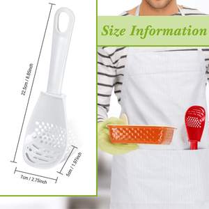 2 Pieces Mashed Drain <b>Colander</b> Grinding Ginger Garlic Spoon Kitchen Multi Functional Grinding Cooking Spoon - Product Image 3