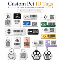 Etiqueta de Identificación de Metal Premium para Mascotas, con Código de Barras, Grabado Láser Único con Nombre, Etiqueta de Seguridad para Perros y Cachorros