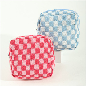 Nouvelle Mode <span class=keywords><strong>Damier</strong></span> Tricoté <span class=keywords><strong>Mini</strong></span> Portefeuille Porte-Monnaie Portable Rouge À Lèvres Sac De Rangement Serviettes Hygiéniques <span class=keywords><strong>Pochette</strong></span> En Polyester - Product Image 4