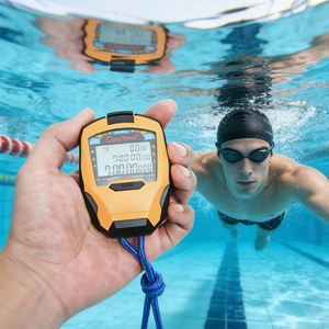 Cronómetro Deportivo Digital LCD Profesional a Prueba de Agua con Memoria de 100 Vueltas, Temporizador de Carrera de 1/1000s, Cordón y 3 Líneas de Visualización - Product Image 6
