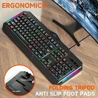 Ensemble clavier et souris de jeu filaire rétroéclairé RGB, 104 touches, interface USB, rétroéclairage LED, étanche, ordinateur standard