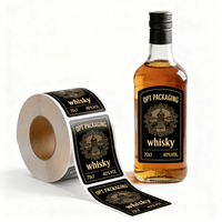 Étiquette personnalisée pour bouteille de whisky, autocollant adhésif premium pour bouteille de liqueur en verre, pour distillerie, marque haut de gamme PT