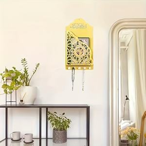 Estante de Almacenamiento Colgante de Pared Dorado Estilo Art Deco - Organizador de Libros del Corán, Decoración para el Hogar y la Oficina, 27 Pulgadas de Alto, Regalo de Cumpleaños - Product Image 4