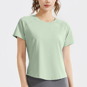 เสื้อยืดออกกำลังกายแบบบางเบาผ้า88% 12% โพลีเอสเตอร์ผ้าสแปนเด็กซ์ผ้าออกแบบโลโก้ได้เอง - Product Image 1