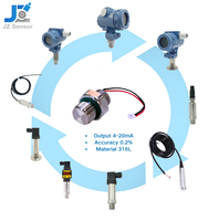 Sensor tekanan membran baja tahan karat, berulir datar 316L, Sensor tekanan membran 4-20mA/IC/RS485 C1/4 Port 0.2% FS IP55 24V DC