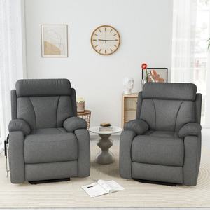 Fauteuil inclinable électrique confortable avec télécommande, cadre en métal et revêtement en velours, en stock aux États-Unis - Product Image 3