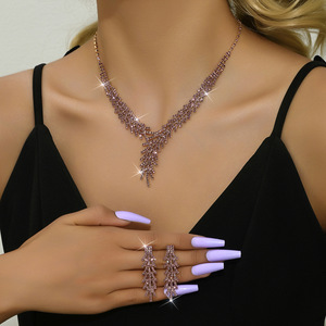 Aksesoris grosir JOMTY wanita kepingan salju kalung cakar rantai anting-trendi perak/emas berlapis perhiasan ulang tahun pengantin - Product Image 5