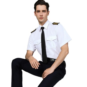 Camicie da Pilota a Maniche Corte per Uomo, Uniforme da Capitano di Volo, Costume per Cosplay da Personale di Cabina - Product Image 2