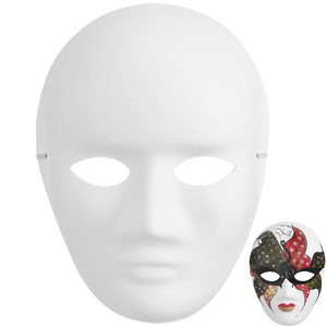 Maschera Facciale Integrale o Mezza Faccia in Carta, Ecologica e Biodegradabile, per Adulti, da Dipingere a Mano, Tema Halloween e Festività - Product Image 1