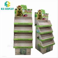Étagère de présentation personnalisée en carton pour aliments pour animaux de compagnie, présentoir pour friandises pour chiens et chats pour magasins de détail