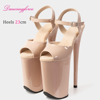 Sandales à talons sexy de 23 cm pour femmes, danse, danse exotique, chaussures de plateforme pour stripteaseuses, chaussures de pole dance