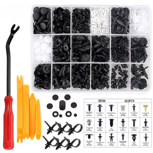 415 pièces Clips de fixation en acier au carbone <span class=keywords><strong>pour</strong></span> trous de pare-chocs de voiture, cache-trous de <span class=keywords><strong>plaque</strong></span> d'<span class=keywords><strong>immatriculation</strong></span> avant, vis de fixation en plastique, rivets, accessoires de voiture - Product Image 2