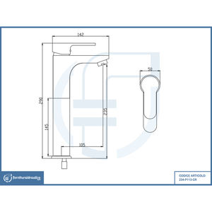 Robinet mitigeur Paco Chrome 23,5 cm pour lavabo, design européen moderne, montage monotrou, eau chaude et froide, pour cuisine et salle de bain - Product Image 2