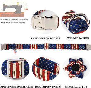 Hochleistungs-verstellbare patriotische Haustier halsbänder 4. Juli Hunde halsband für Feiertags feier - Product Image 6