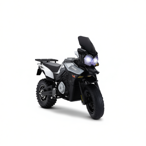 Motocicleta eléctrica plateada de 12V para niños, juguete todoterreno para aventuras al aire libre - Product Image 1