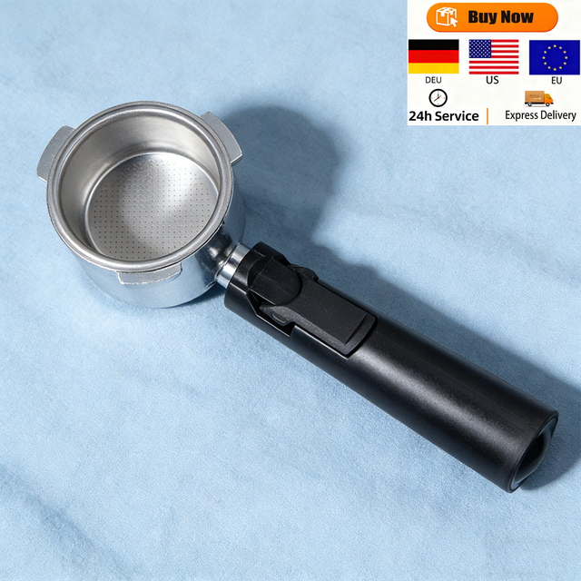 Everise Luxury Highly Polished Stainless Steel 51mm 3-Ear Bottomless Reusable Eco-Friendly Portafilter for Barista Coffee Tools