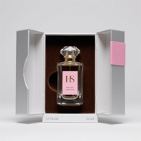 Boîte cadeau de parfum en papier carton velours noir et or avec double porte ouverte de luxe avec logo personnalisé Présentoir de comptoir Sérum d'emballage pour les soins de la peau