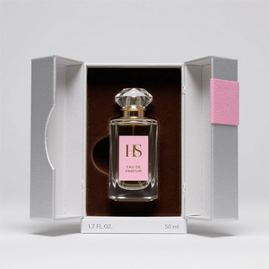 定制Logo豪华双门开黑金天鹅绒纸板纸香水礼品盒柜台展示包装护肤精华 - Product Image 6