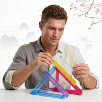 Support de présentation de mahjong moderne en acrylique, support magnétique pliable en forme de vague, organisateur de mahjong américain de luxe et décoration de table sculpturale