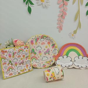DAMAI - Juego de Vajilla Desechable de Papel para Fiestas Temáticas de Verano, Cumpleaños, Platos, Vasos, Artículos para Fiestas Infantiles - Product Image 2