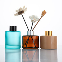 120ml Diffuseur sans feu Bouteille en verre Canne Bouteille en verre volatil Vitrail Aromathérapie Bouteille vide