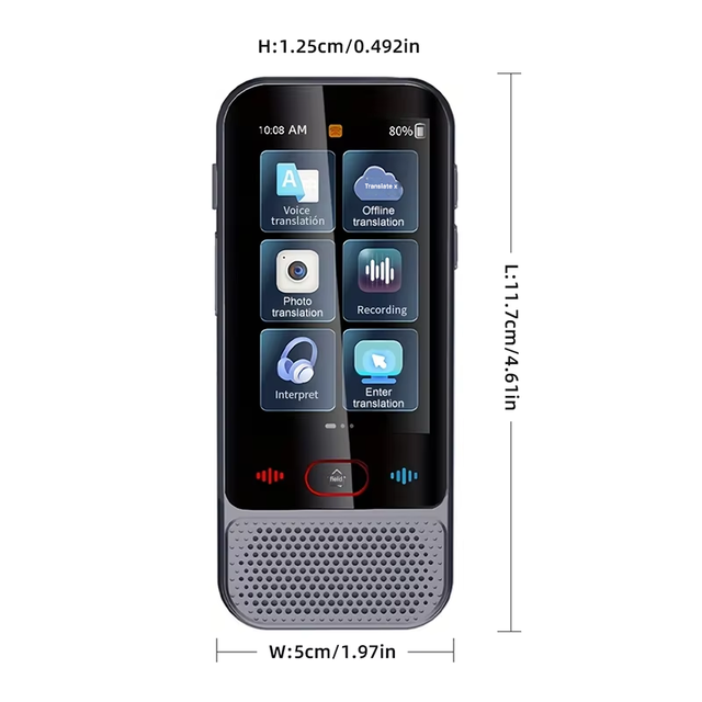 Portable Smart AI Voice Translator Device with IPS Display 144 Languages Online & Offline Photo Translation Android Operated APP