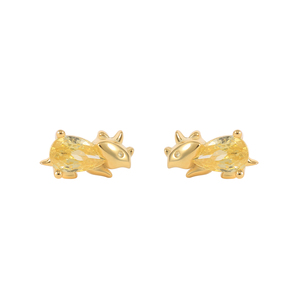 Boucles d'oreilles clous ROXI S925 en argent plaqué or 18 carats, animaux mignons, petit dinosaure, zircon - Product Image 1
